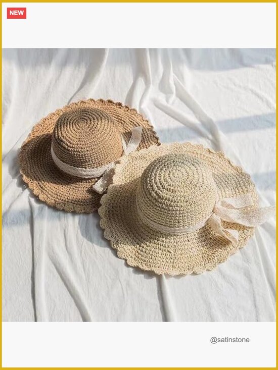Wide Brim Packable Travel Bucket Hat UPF 50+ Straw Sun Hat main image 7
